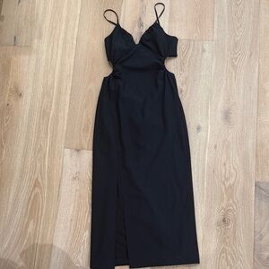 Cinq à Sept Black Backless Dress with Slit
